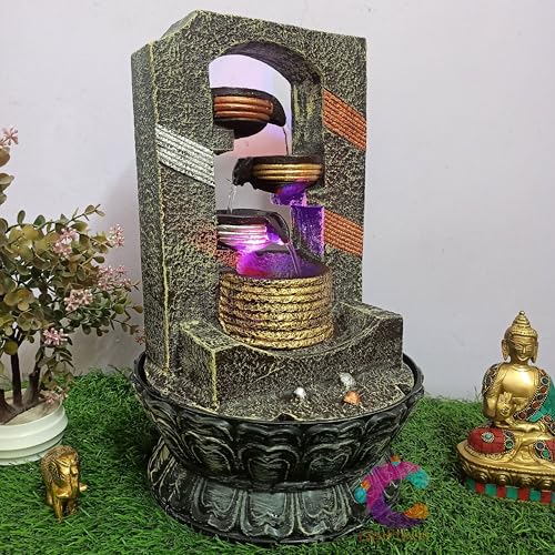 Image of Table Top Water Decorative Fountain for Home Decor /Office /Indoor & Outdoor /Garden /Puja Room /Vaastu (C-063 Well & Diya)