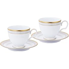 Noritake ノリタケ カップ & ソーサー ( ペアセット ) ( コーヒー ティー 兼用) 250cc ハンプシャーゴールド  2客  ファインポーセレン P91988/4335
