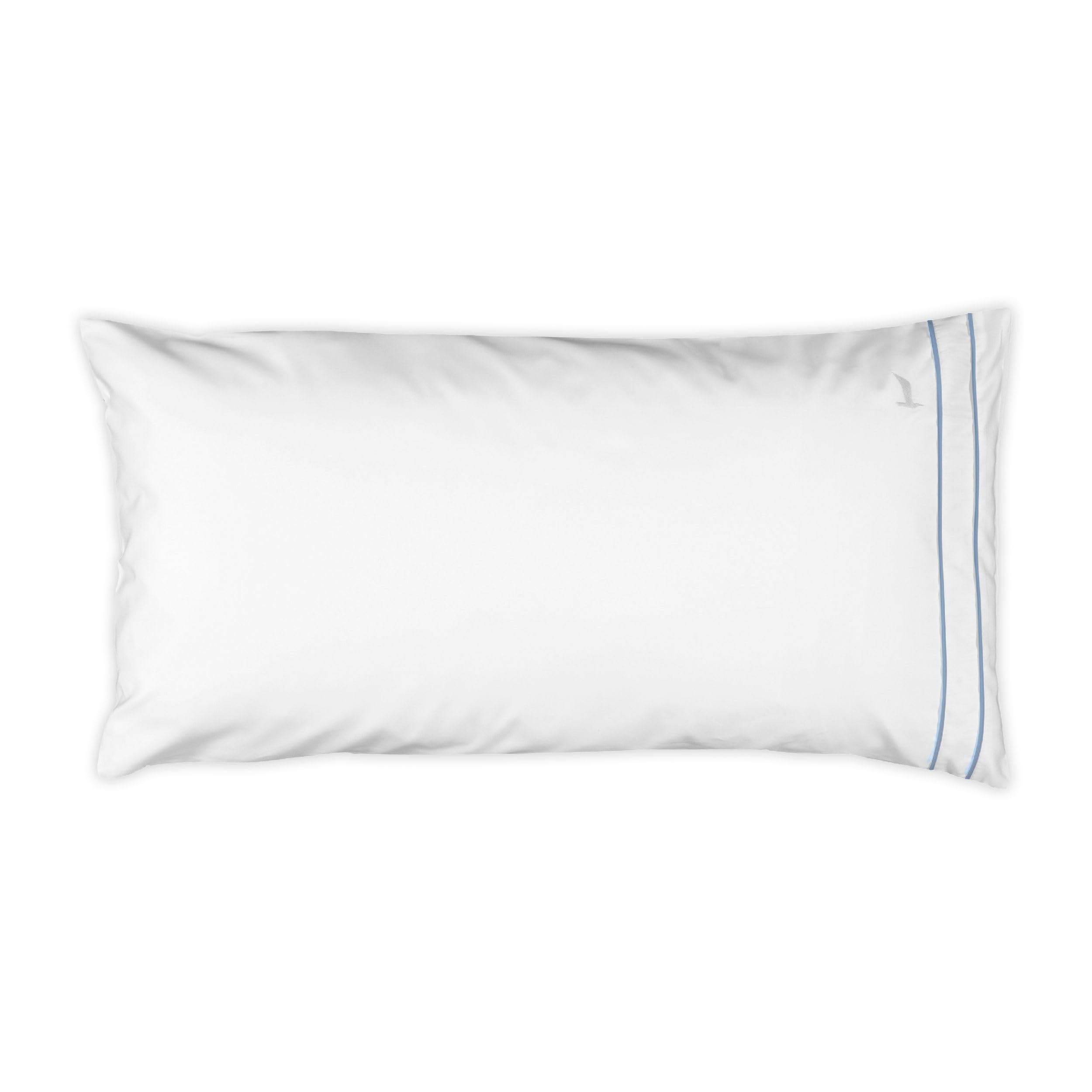 MÖVE Noblesse Kissenbezug 80x40 cm aus 100% Baumwolle, White/Light Blue