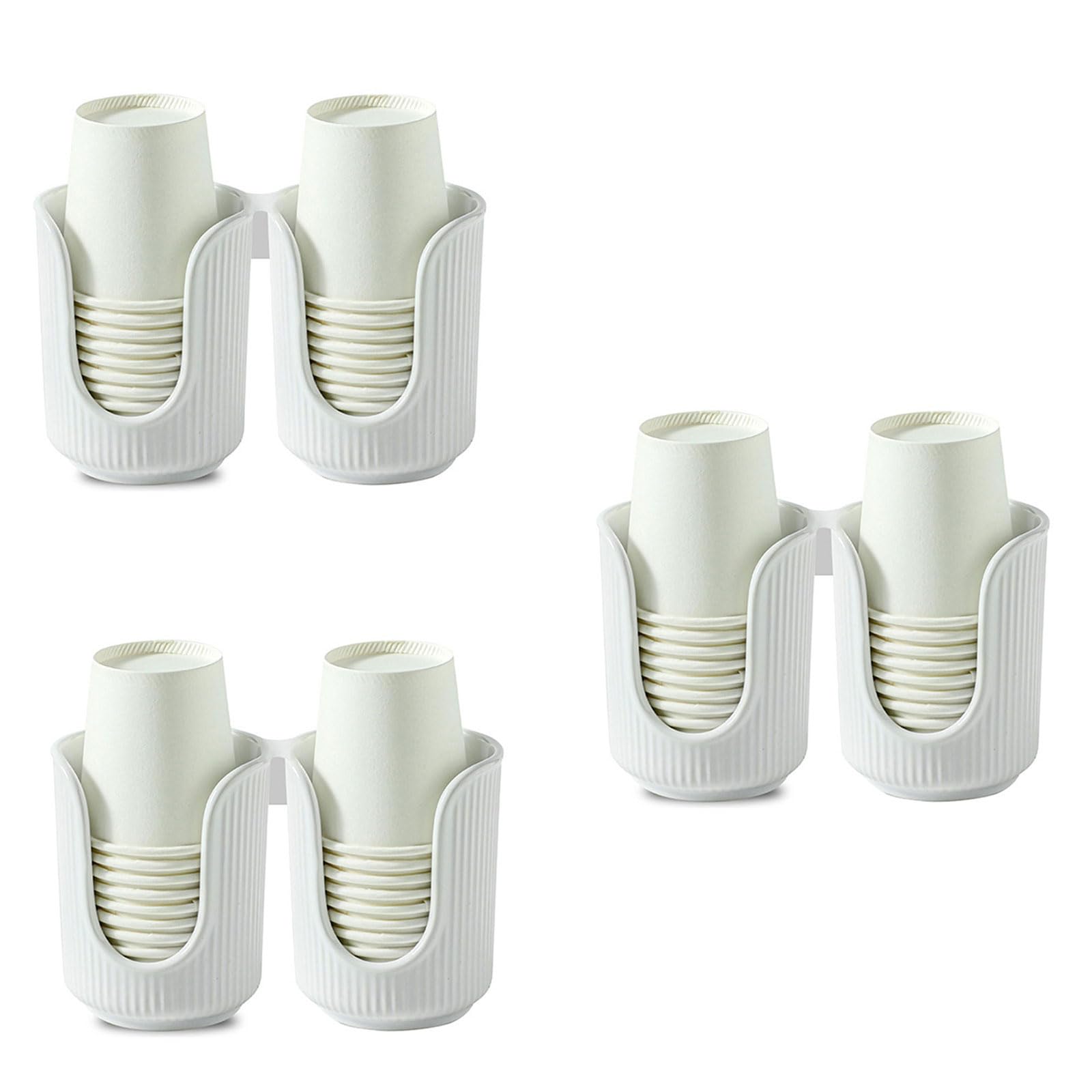 Hsioluted Practical Paper Cup Storage Solution with Double Compartments Elegant Designs Home Accessory for Social Gatherings Supplies