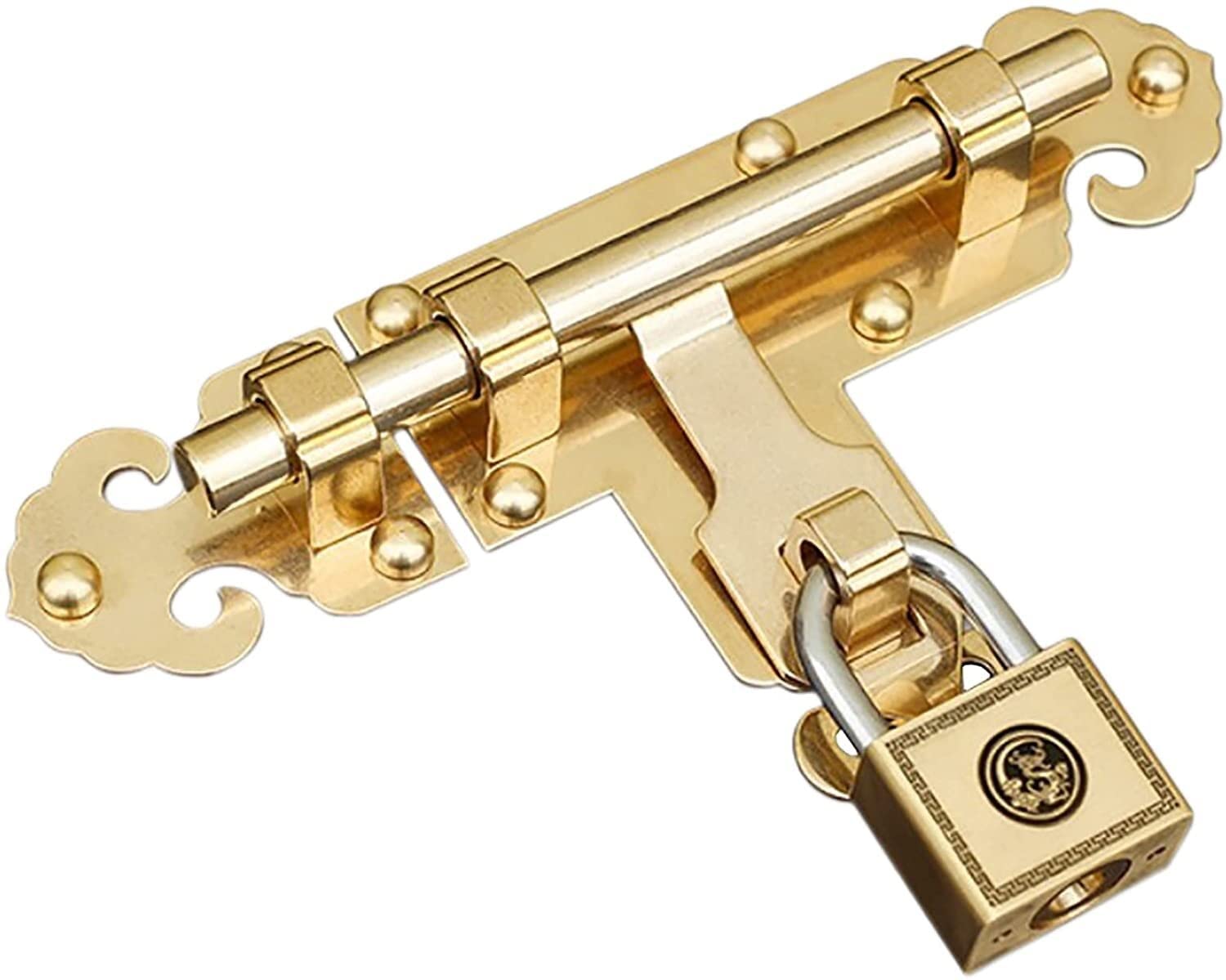 Stainless Steel Sliding Bolt Lock, Slide Bolt Lock, Surface Mount Slid. Door Latch, Multicolor(Brass Color)
