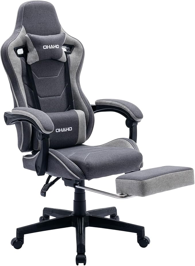 OHAHO Fabric Gaming Chair, Massage Cloth Video Game Chairs