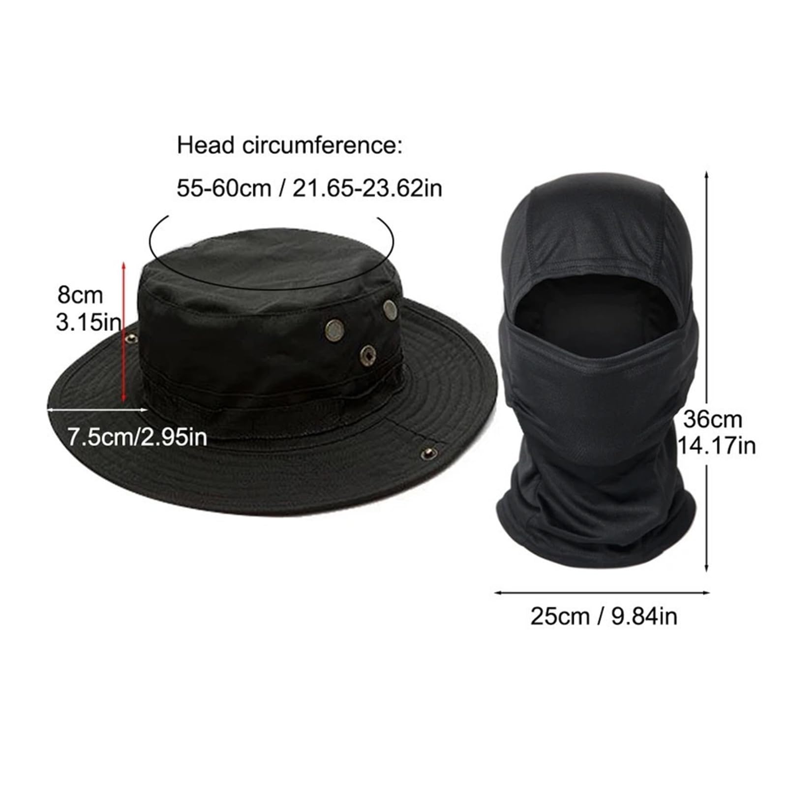 2 unids/set sombrero de ala ancha conjunto hombres gorra protección solar for exteriores senderismo Camping pesca sol pescador