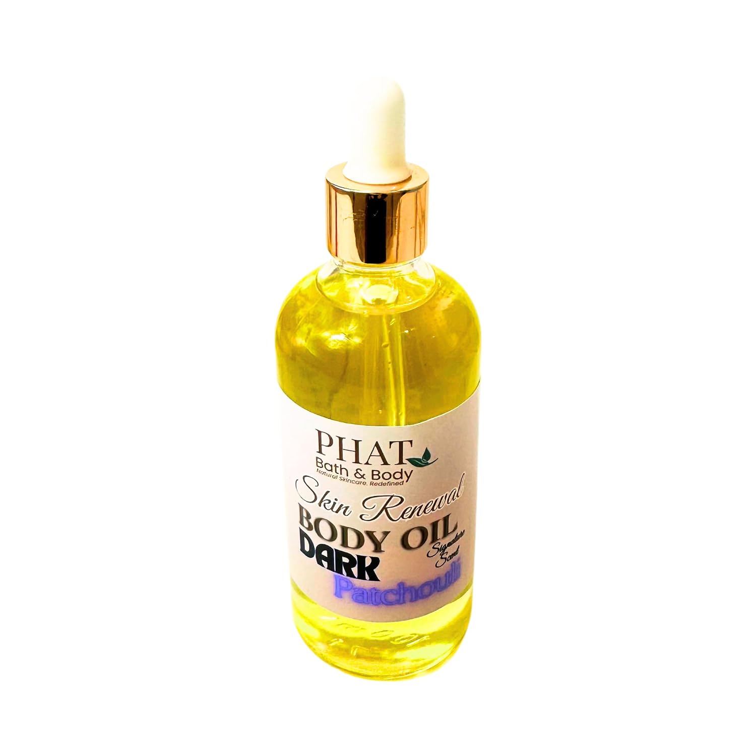 Phat Bath & Body Dark Patchouli Original Scent Skin Renewal Natural Body Oil with Rosehip Carrot Seed Oil | 3.2 oz