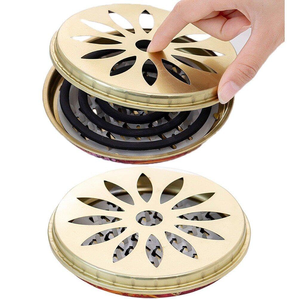 Casiler As Show 2 Pack Mosquito Coil Holder, Mosquito Coil Incense Burner With Cover For Outdoor Use, Deck, Patio, Pool Side, Camping, Hiking And Fishing