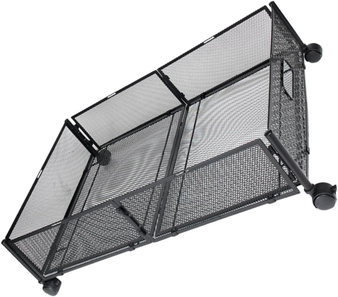 Foldable Under Bed Storage Organizer with Large Capacity Multi-purpose Under Sofa and Bed Storage Rack Space-saving Black Frame for Bedroom Clothes and Blankets