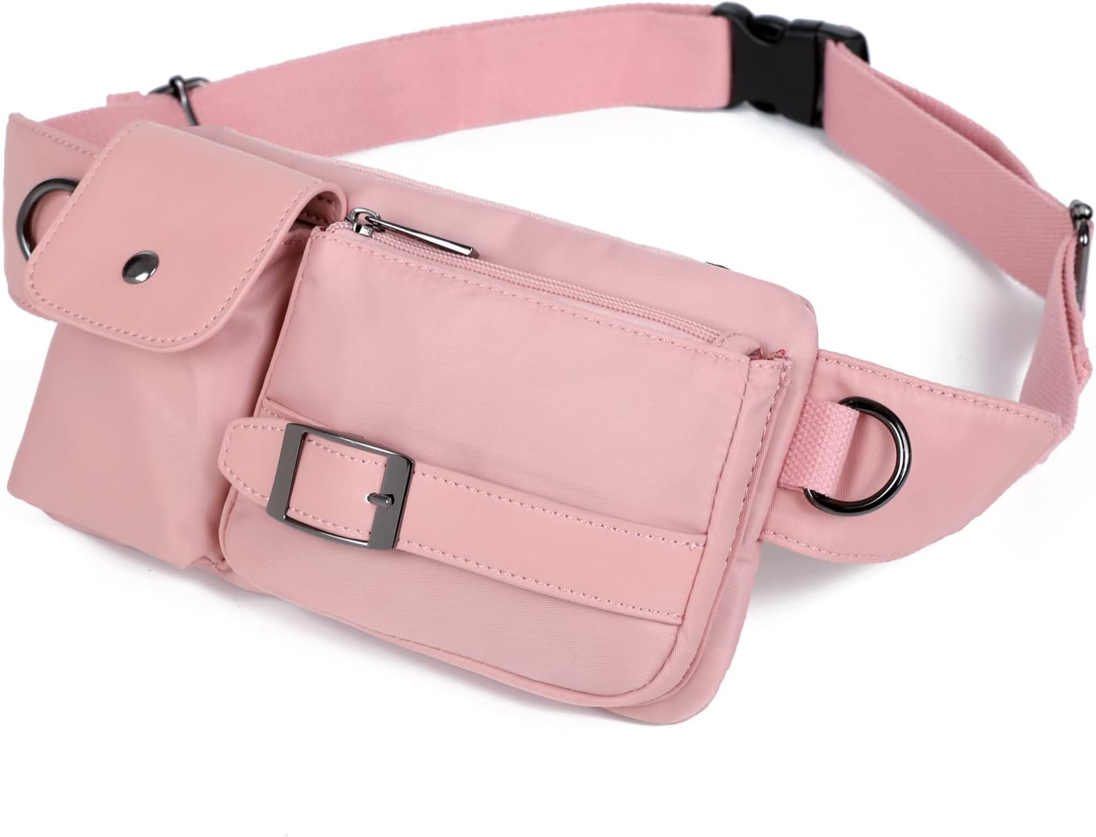 BaoshaWaterproof Fanny pack for women crossbody bag Waist belt bag for Traveling Casual Running Hiking Cycling YB-01 (Pink)