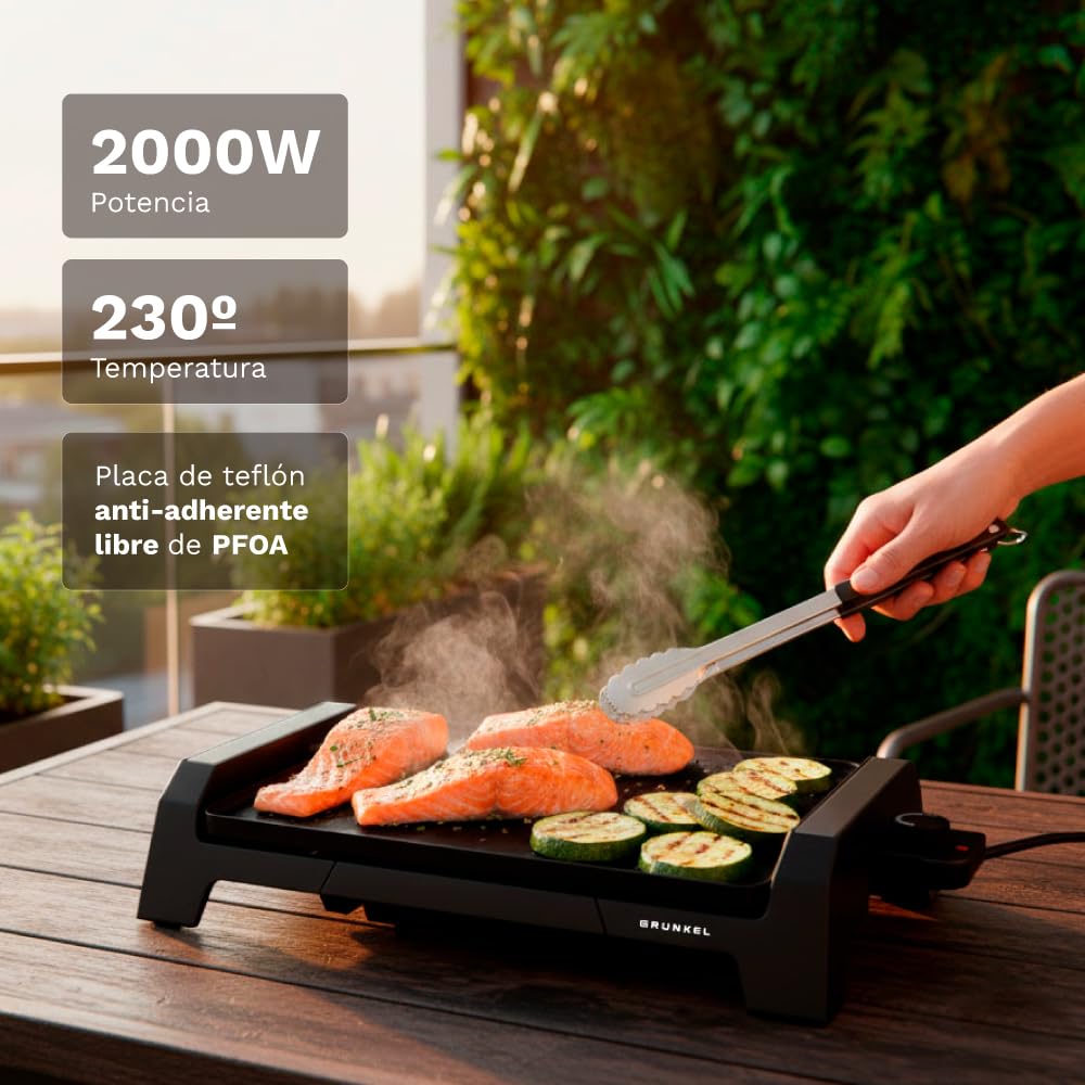 GRUNKEL bk-p36 Contact Grill Tabletop Electric 2000 W Black Grill – barbecues i grill (2000 W, Contact Grill, Electric, Tabletop, czarny, 356 mm)
