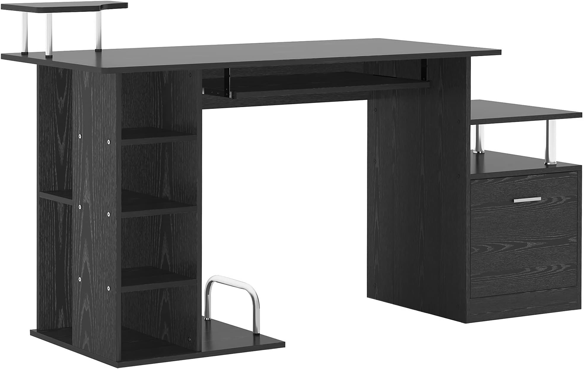 HOMCOM Computer Desk PC Workstation with Drawer Shelves CPU Storage ...