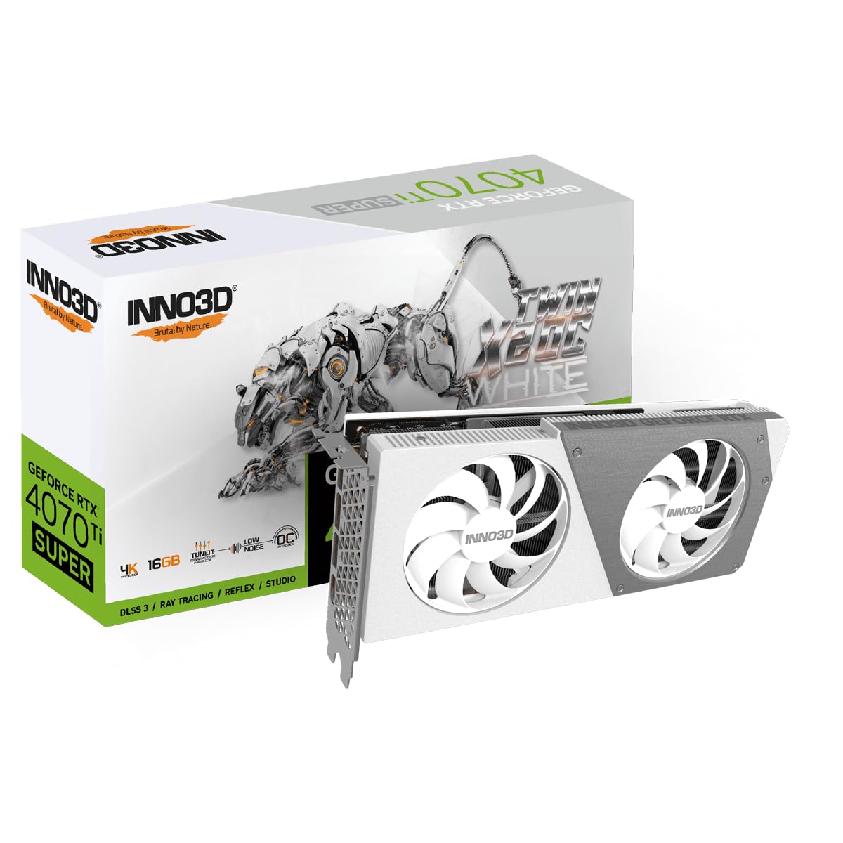 INNO3D nVidia GeForce RTX 4070 Ti Super Twin X2 OC WHITE 16GB GDDR6X, 2640MHz Boost Clock, RAM 21Gbps, 3xDP, 1xHDMI, 250x118x42mm