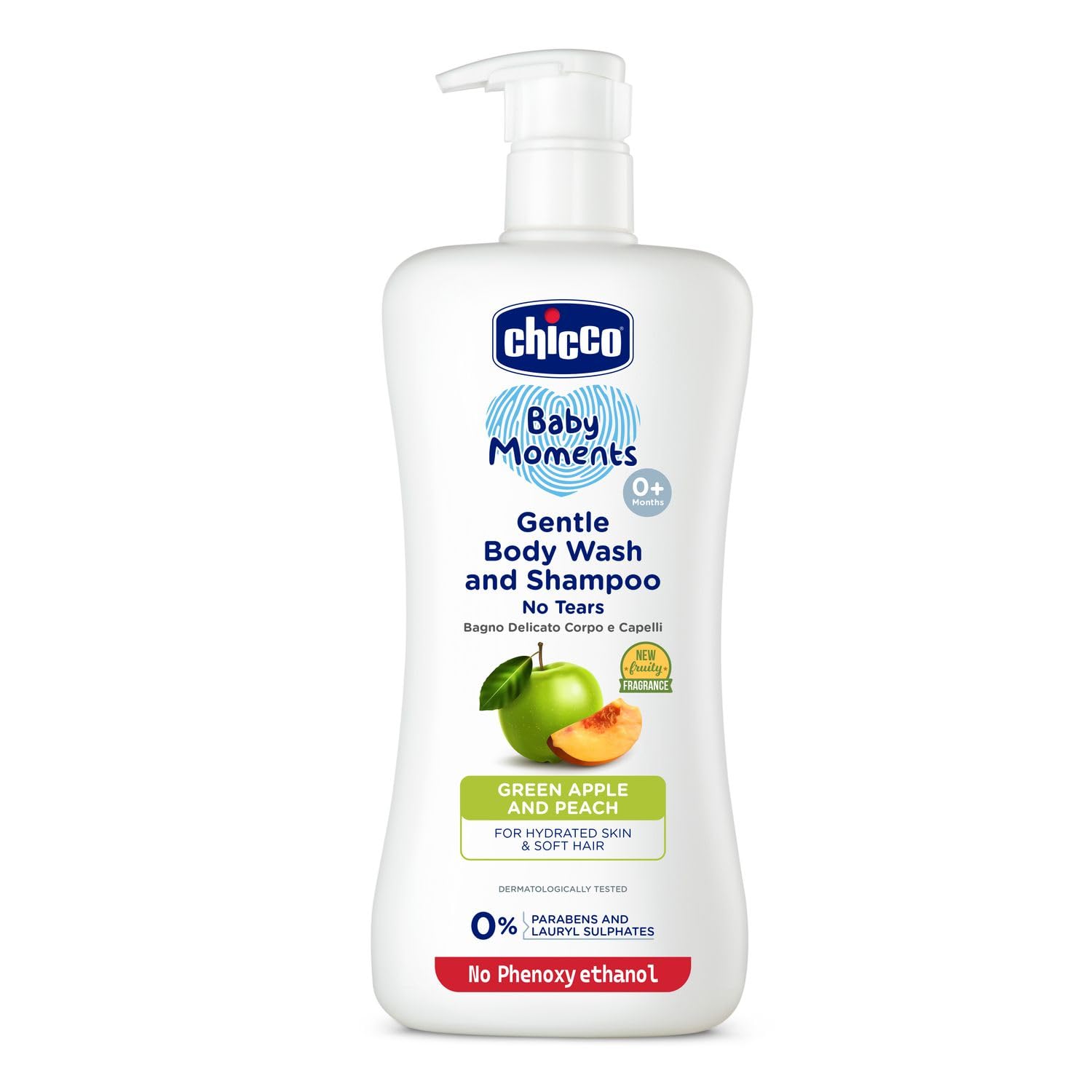 Chicco Baby Moments Gentle Bodywash & Shampoo with Green Apple & Peach, 500ml | Head-to-Toe | No Tears Formula | Hydrated Skin & Hair | Dermatologically Tested | Parabens & Phenoxyethanol Free-image-13