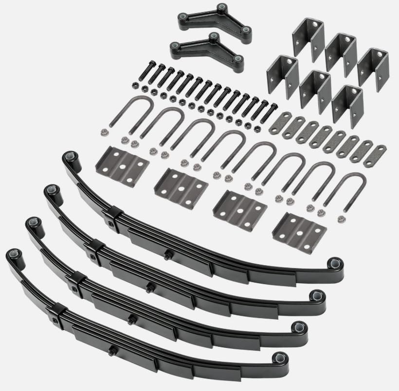 3500lbs Tandem Trailer Axle Suspension Kit Leaf Springs U-Bolt + Hanger Set