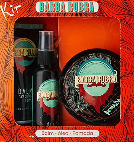 Kit De Barba com Balm, Óleo, Pomada e Pente - Barba Rubra