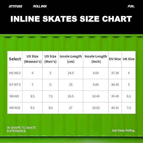 Miniatura 6 de Patines en línea para mujeres y niñas, patines en línea para adultos para exteriores e interiores, con carcasa exterior duradera y soporte de