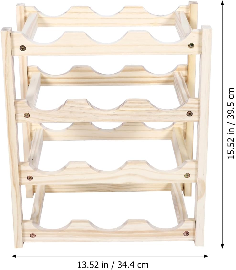 Cabilock 1pc Wooden Wine Rack for Bottles Stylish Decorative Storage Stand for Home Use Real Design for Wine and Entertaining