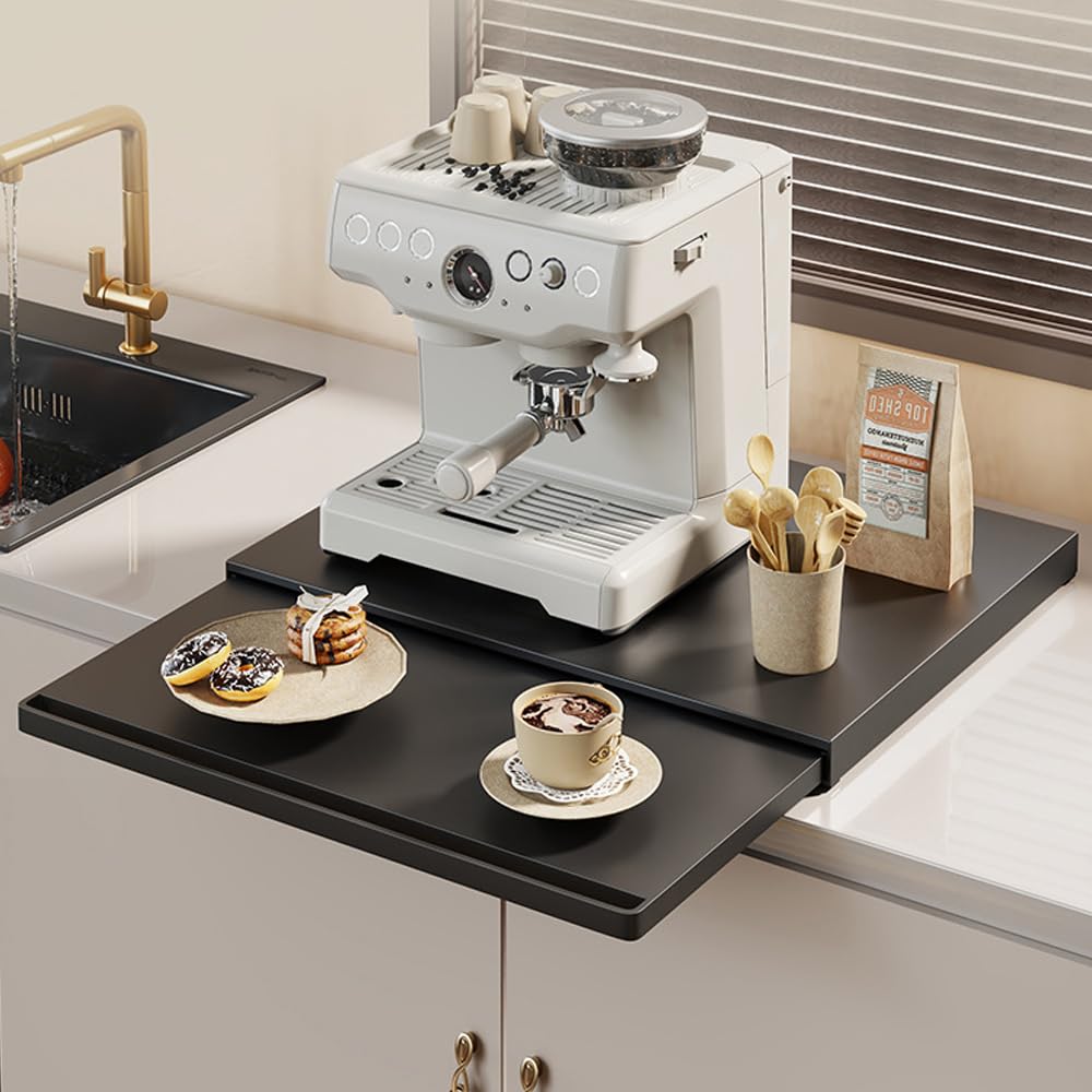 Plateau Coulissant pour Plan de Travail,étagère à Micro-Ondes | avec étagère extensible, étagère de rangement pour micro-ondes, machin