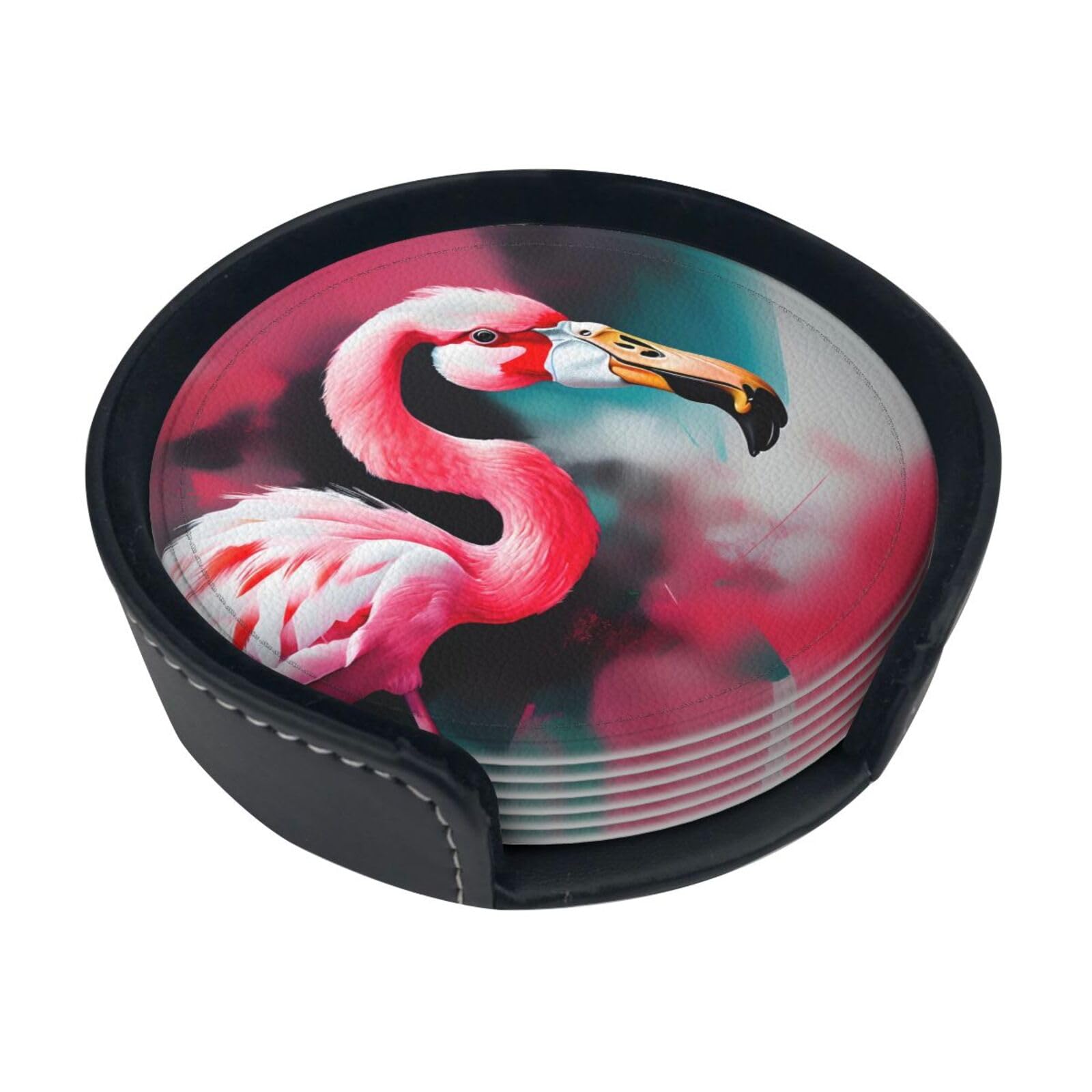 Dessous-de-verre flamant rose polyuréthane pour boissons et protège table