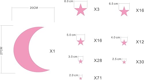 Miniatura 4 de Vinilo adhesivo de pared con diseño de luna y estrellas para niños y niñas, decoración de habitación de bebé, decoración de pared para el hogar,