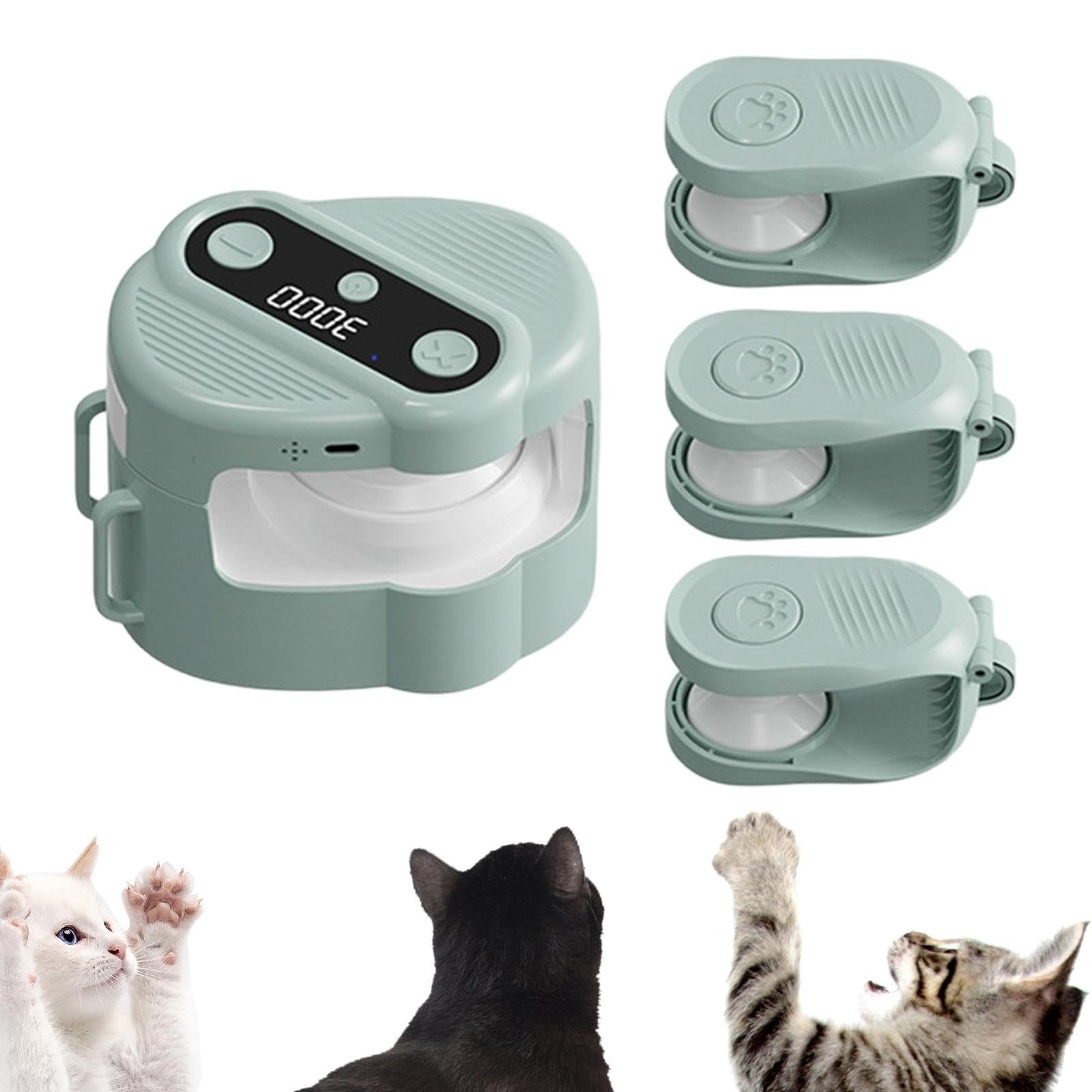Juguete Interactivo para Gatos, Juguetes de Enriquecimiento para Gatitos, Sonido Analógico, Juego Automático, Velocidad Ajustable, Suministros Electró, Verde