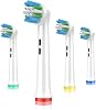 Replacement Brush Heads Compatible with Oral-B Braun Electric Toothbrushes, 4PCS, Refills for Vitality, Round Heads Fit Oral B Model 3756 3757 3744 3765 3709 4729