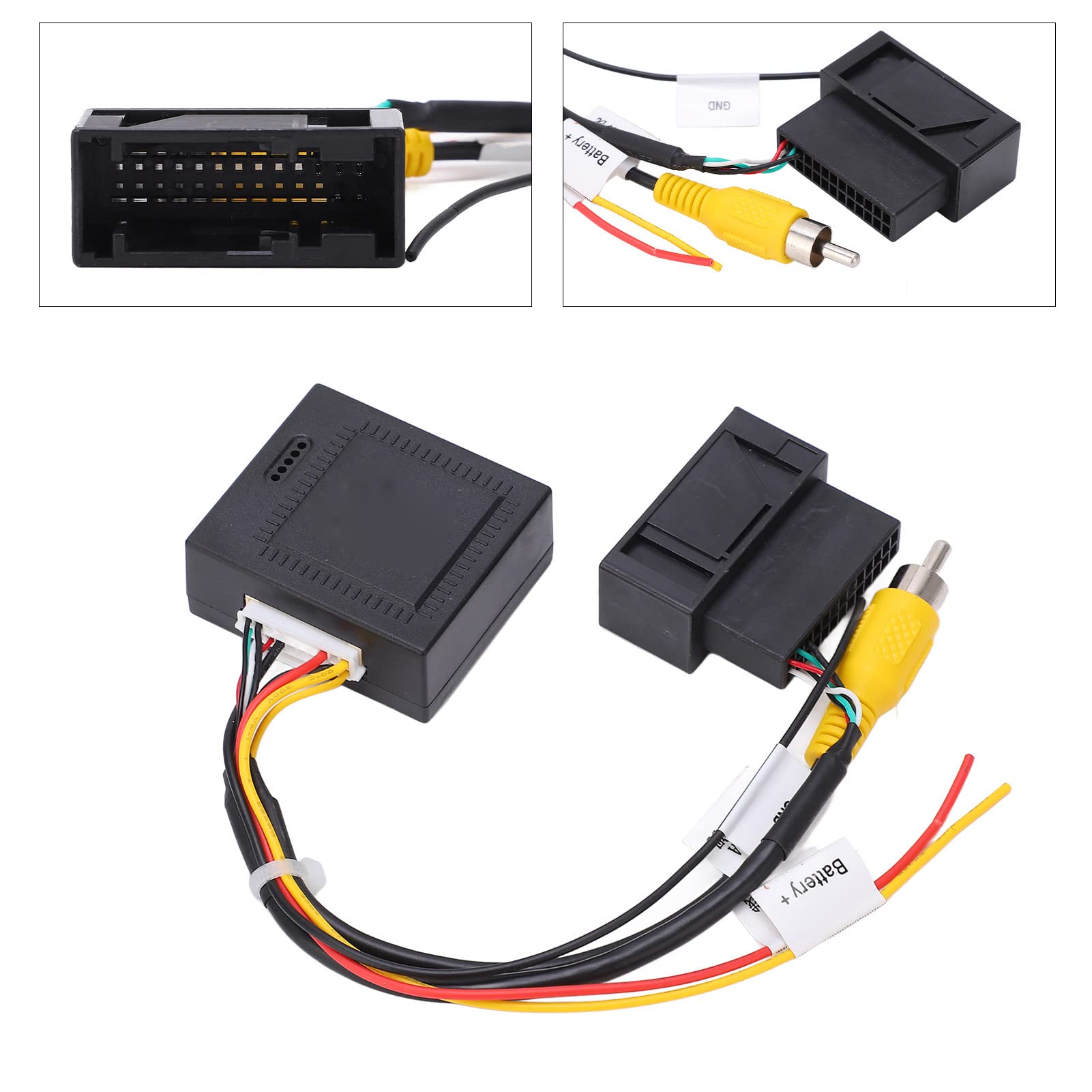 12V 5W Konwerter RGB na AV Dekoder Box Adapter, Konwertery Wideo RGB Akcesoria Audio Części do Kamer Zapasowych Samochody Widok z Tyłu Tablica Rejestracyjna do Tyłu, Zamiennik