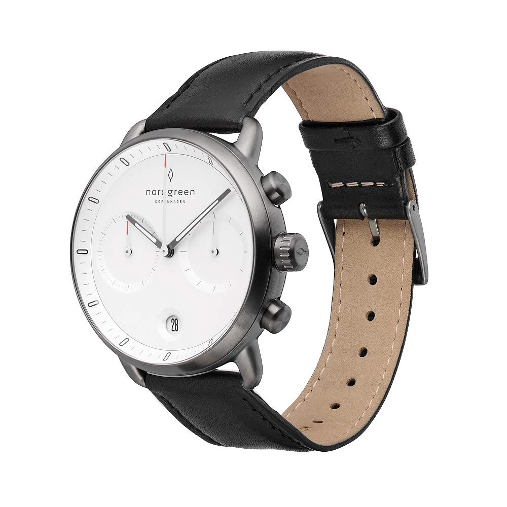 Nordgreen Pioneer Mens Gun Metal Chronograph Watch with White Dial and Interchangeable Straps (B07YFW1G76) Amazon Price History, Amazon Price Tracker