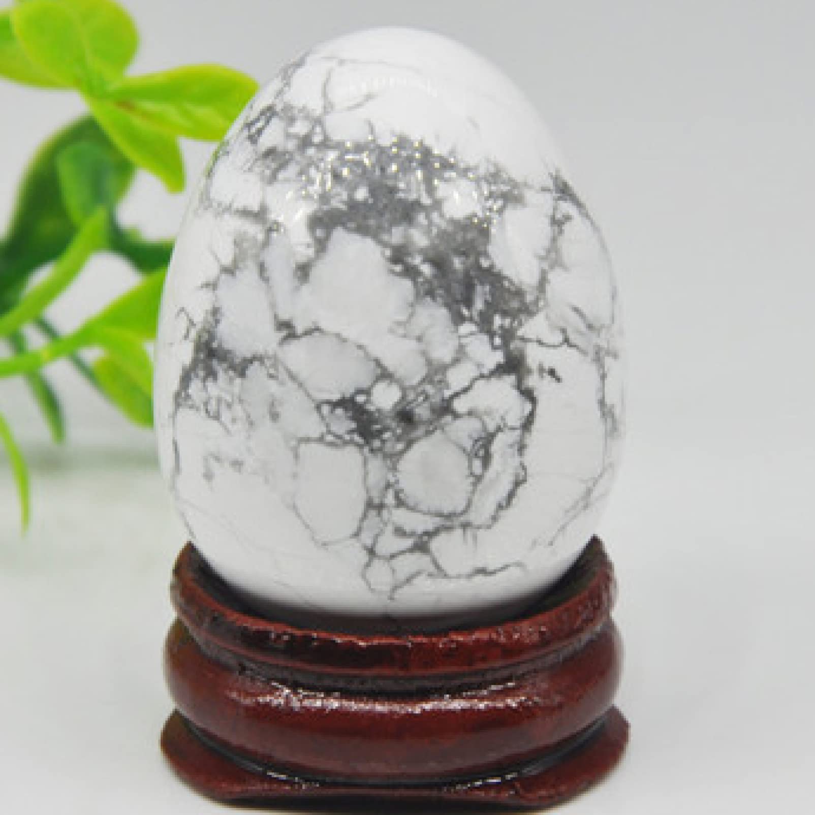 Huevo de howlita blanca natural para equilibrar chakras y decorar el hogar