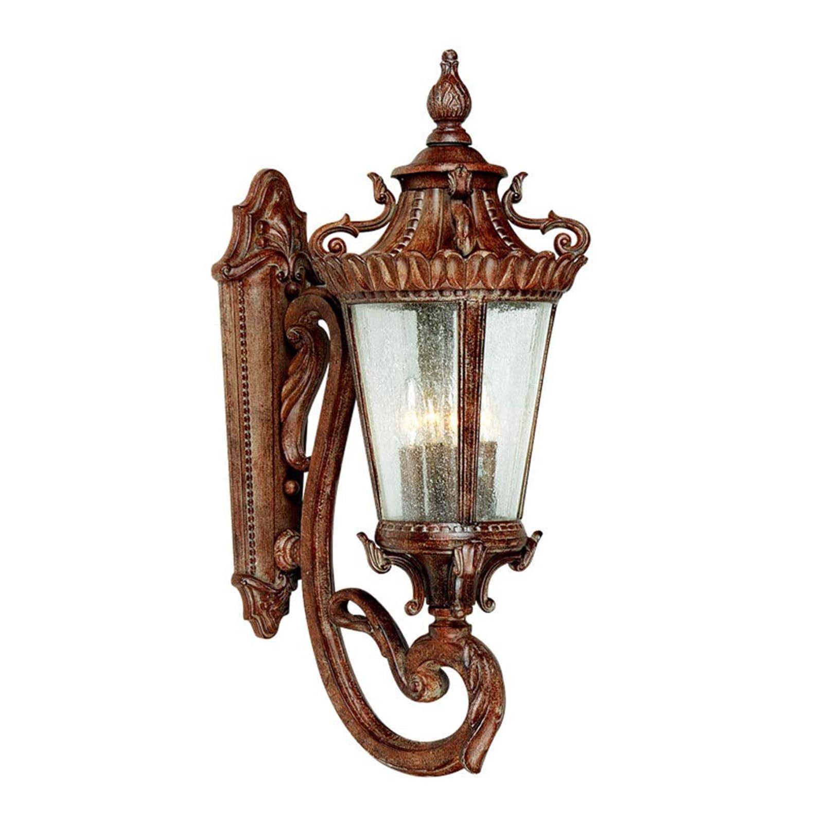 Applique extérieure rouille antique en alu pour illuminer votre terrasse