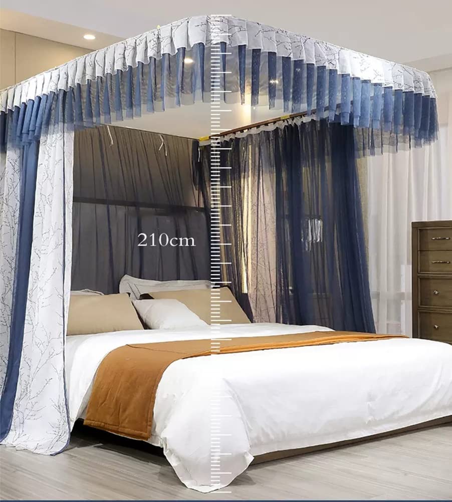 Zasłona na łóżko do sypialni, dekoracyjny baldachim z metalowym uchwytem, wysokość 210 cm, na wiosnę, lato, jesień, zimę