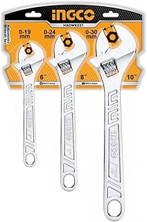 INGCO 3Pcs Adjustable Wrench Set - HADWK031
