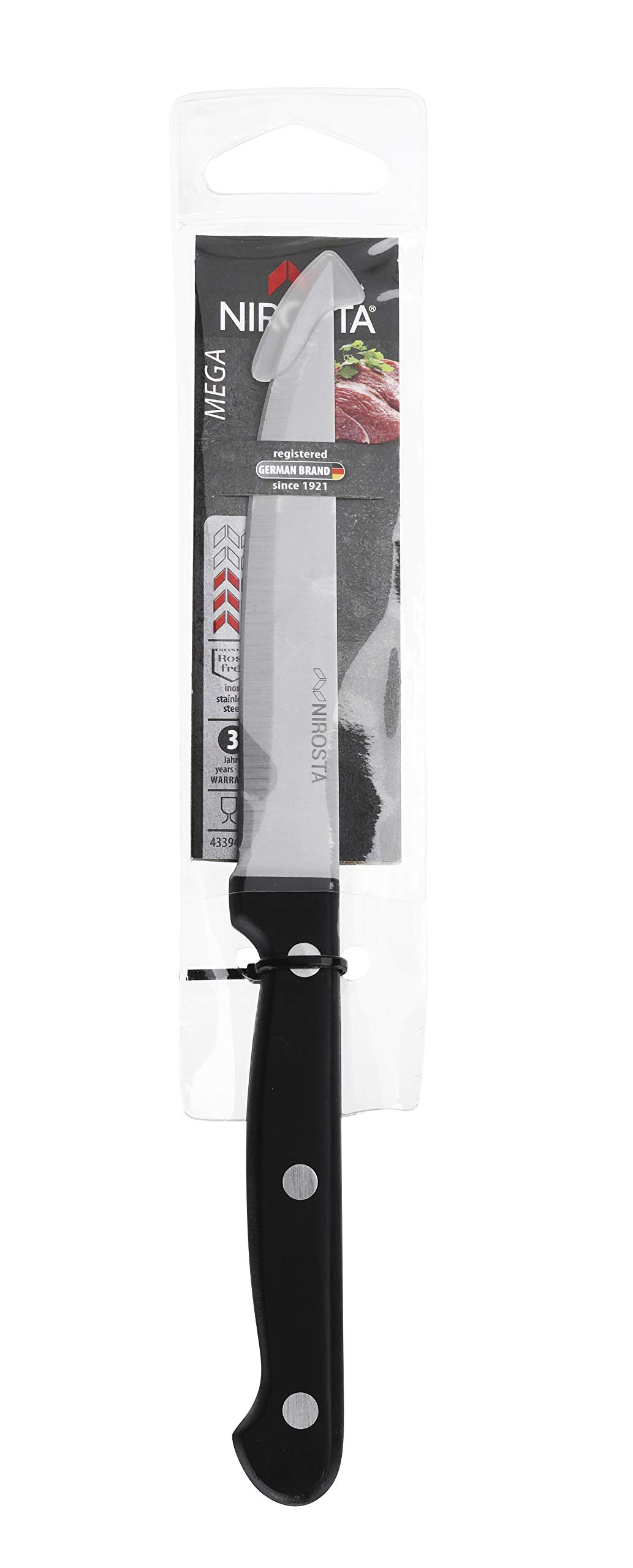 Nirosta Steakmesser 20er Set MEGA, formschönes Pizzamesser, Fleischmesser aus Edelstahl, Tischmesser mit widerstandsfähigem Griff, hochwertiges Messer (Farbe: Schwarz/Silber), Menge: 20 Stück
