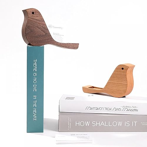 Miniatura 9 de Gaolinci Tarjetero de madera para escritorio, almacenamiento de tarjetas en forma de pájaro y soporte de exhibición