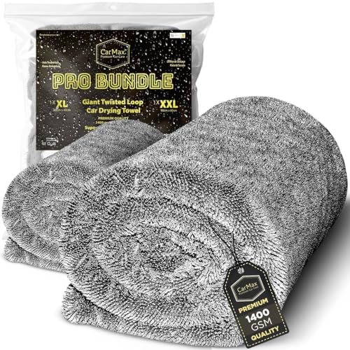 CarMax® - Original Twisted Loop Car Drying Towel - Double-Sided XXL - 90cm x 60cm and Double-Sided XL - 60cm x 40cm option