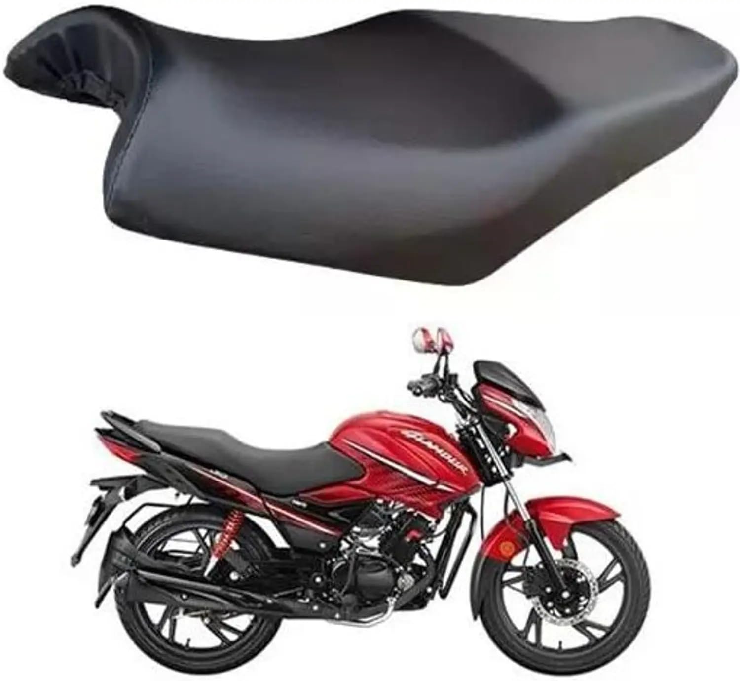 Hero Glamour BS-6 Bike SEAT Cover, PU Leather, Black Colour, Water Proof, Premium, Stylish-image-36