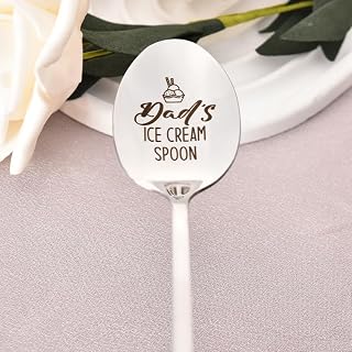 Colher de sorvete de papai presentes para pai da filha, filho, pai, presente de dia dos pais, presente de aniversário e Natal para homens, papai, aposentadoria, pá de sorvete para amantes de sorvete