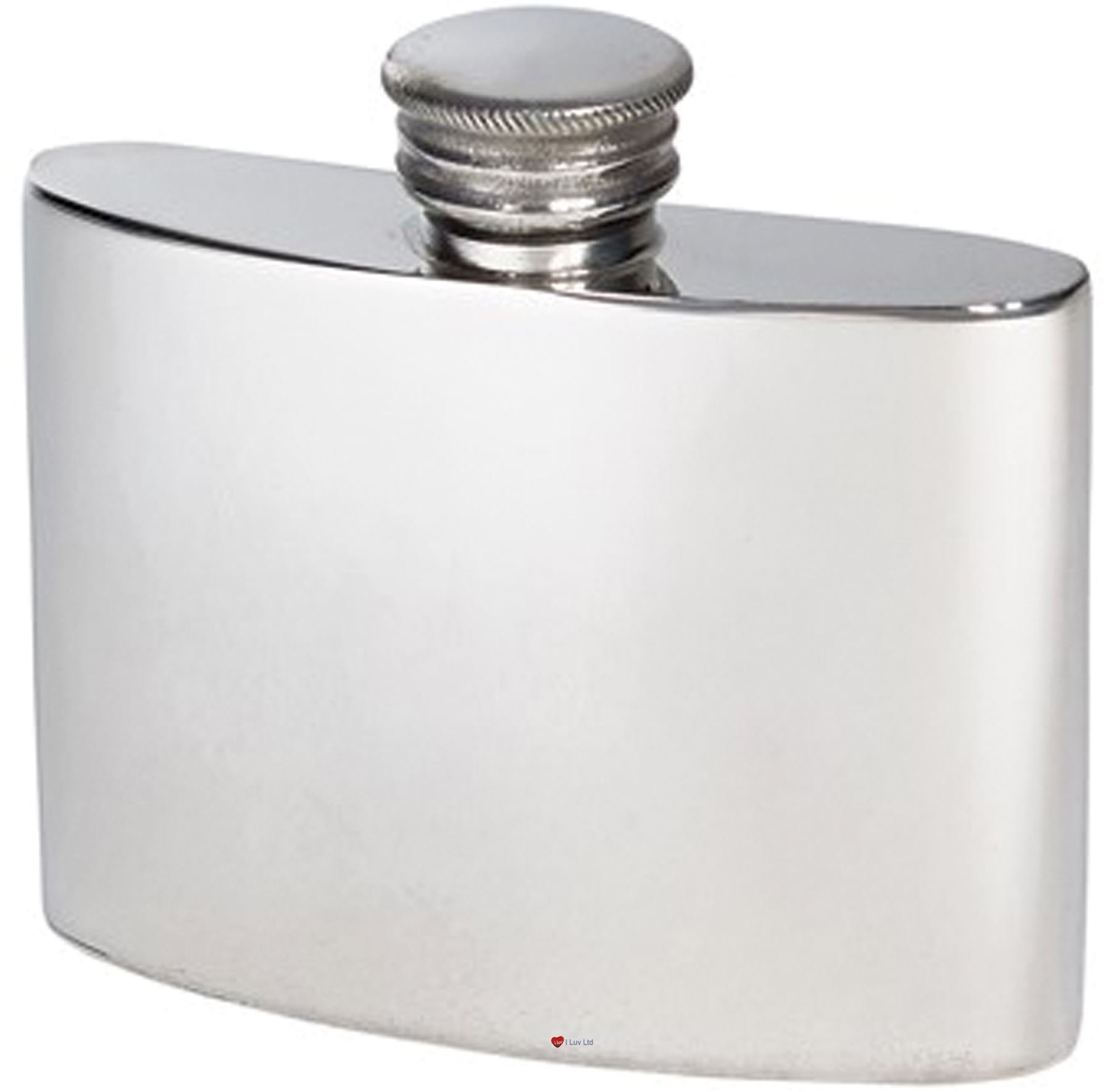 Flasque à alcool en étain 2oz format de poche gravable en forme de rein