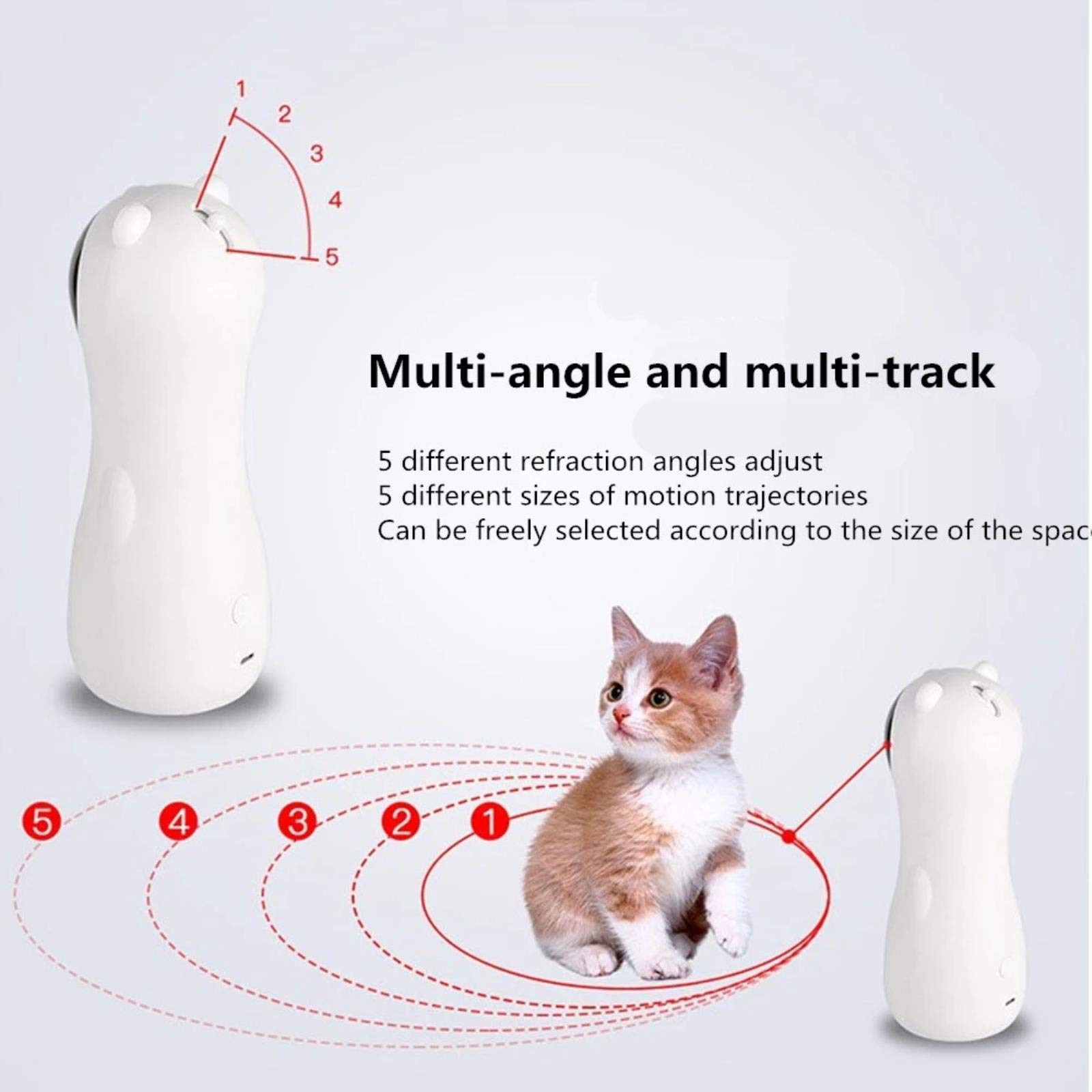 Jouet Laser LED pour Chat Jouet de Poche Amusant interactif Intelligent Jouet de Divertissement d'entraînement Sportif Multi-Angle pour Chat