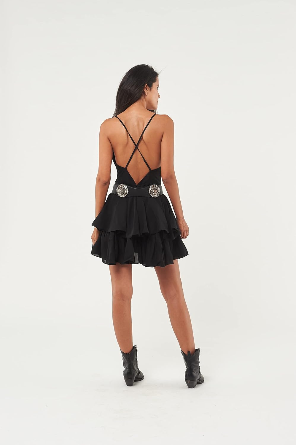 SETA Dress Different Womens V-Neck Tiered Check Mini Dress - Image 3