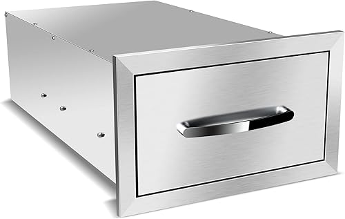 KODOM Cajones de cocina para exteriores de 14 pulgadas de ancho x 21 pulgadas de alto x 21 pulgadas de profundidad, cajones de barbacoa de triple