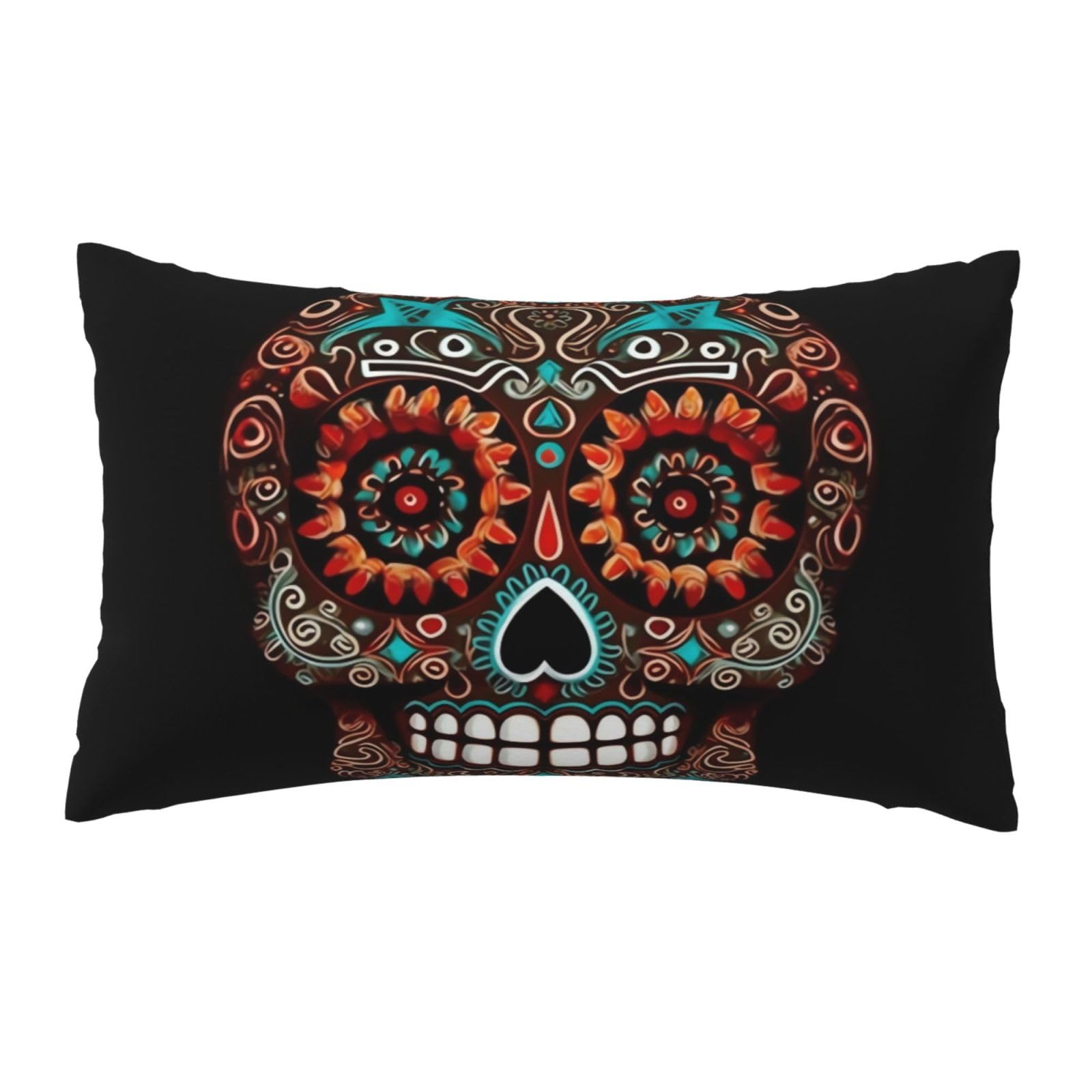 FodPand Luxury Velvet Pillow Cases 12 x 20 inch Super Soft Decorative Throw Pillow Covers - Sugar Skulls Day of the Dead Pillowcases Modern Lumbar Cushion Cases for Couch Sofa Bed Pillow Shams