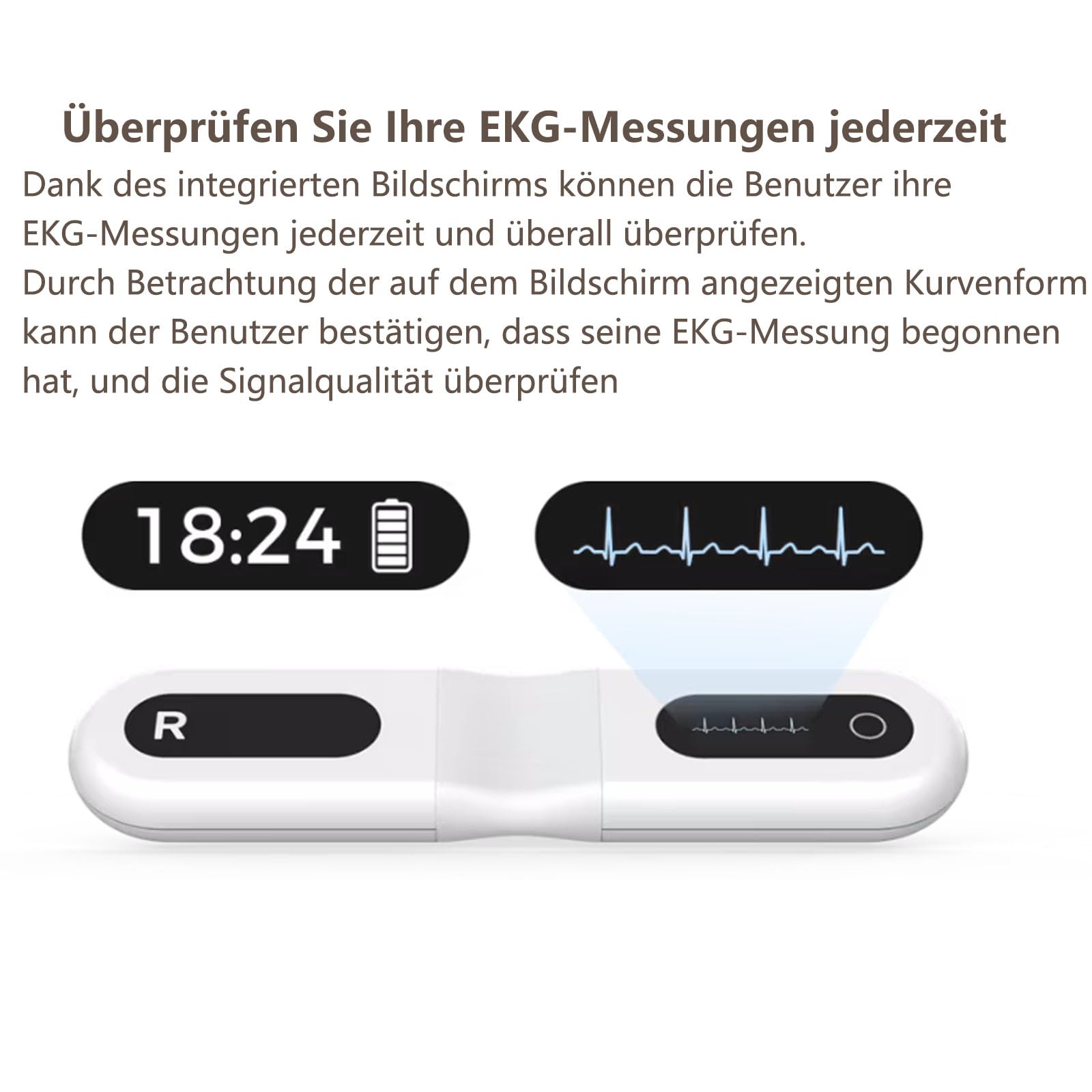 Wellue 24 ore dispositivo ECG per la casa, analisi AI, ECG Event Recorder, compatibile con Ios e Android, Mac e Windows, tempo di monitoraggio da 5 minuti a 24 ore