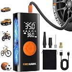 Firehawk Gonflateur de pneus 6X Plus vite 1 MIN Portable à plein Air Compresseur 150PSI Pompe sans fil avec 20000mAh Charge numérique de la batterie LED Lumière pour moto de voiture boules de moto