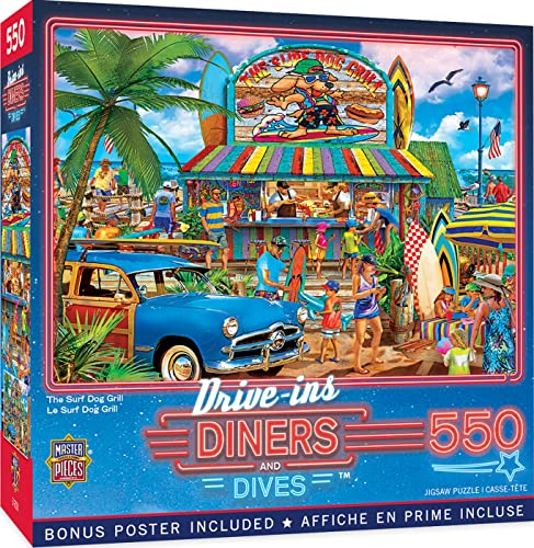 Rompecabezas MasterPieces de 550 piezas para adultos y familia: The Surf Dog Grill, 45,7 x 61 cm miniatura 1
