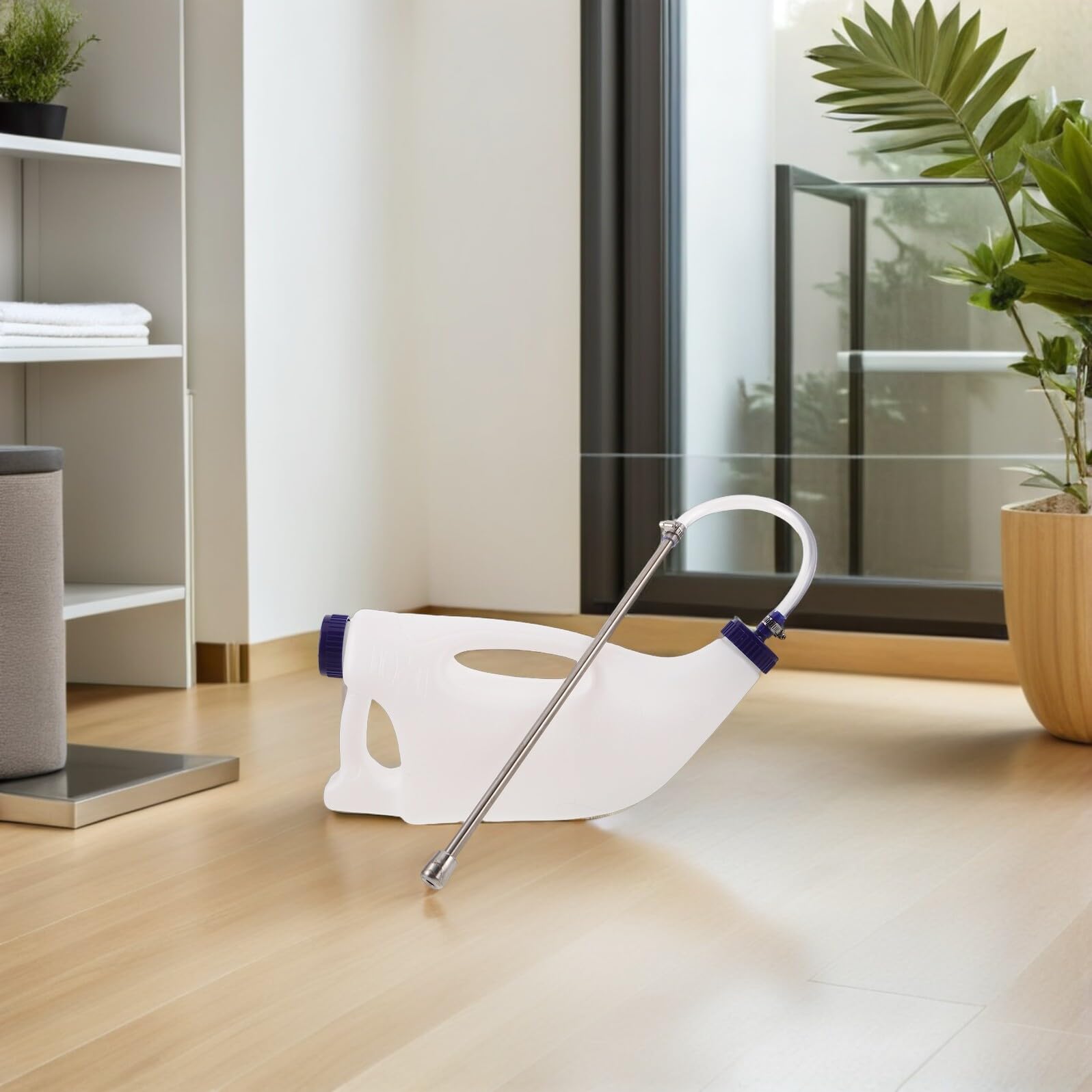 Toyvian Biberón para Terneros de 4 Litros Asa y Tubo de Acero Inoxidable, Sonda de Alimentación para Corderos y Cabras, Dispensador para Alimentación Calostro y Medicamentos en Granjas
