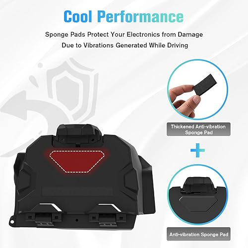 Miniatura 5 de Soporte de teléfono para tableta con caja de almacenamiento, bandeja organizadora para Polaris RZR 1000 2014-2018, soporte para iPad con GPS y