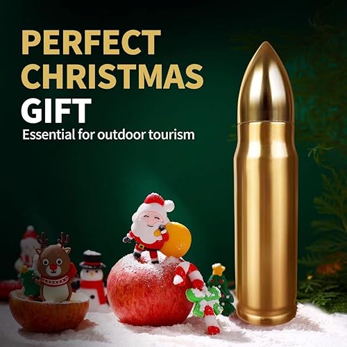 Miniatura 7 de Regalos para hombres, papá, taza de acero inoxidable, termo en forma de bala, termo en forma de bala, regalos de cumpleaños únicos para papá de