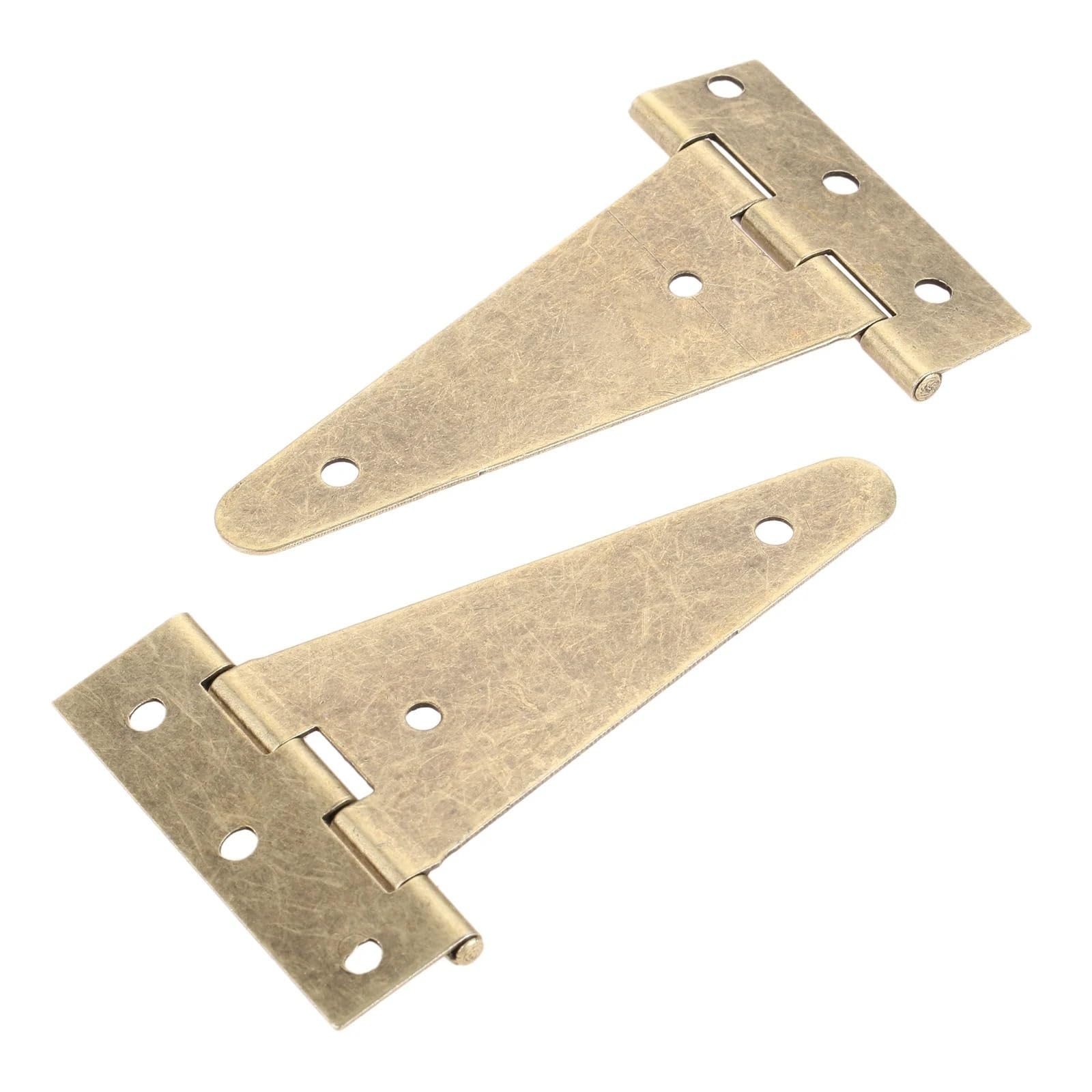 Charnière en T bronze rustique 101x60mm pour porte en bois et armoire x2