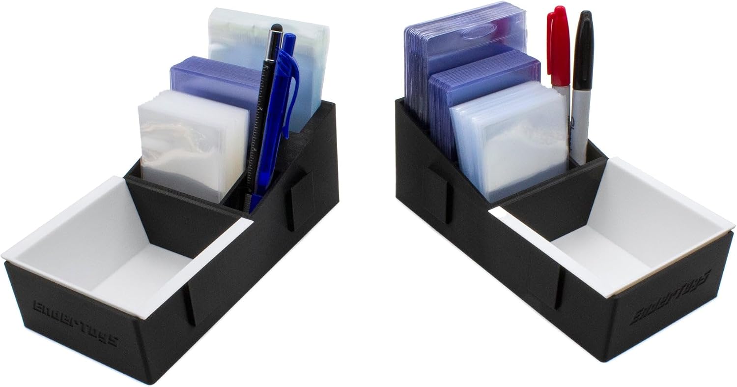 Scan Station Organizers with Bins (2pcs) - TCG Scanner Stand for Sleeved and Unsleeved MTG Trading Cards - Catalog, Sort and Organize Your Bulk by Price or Rarity - Best with Manabox App