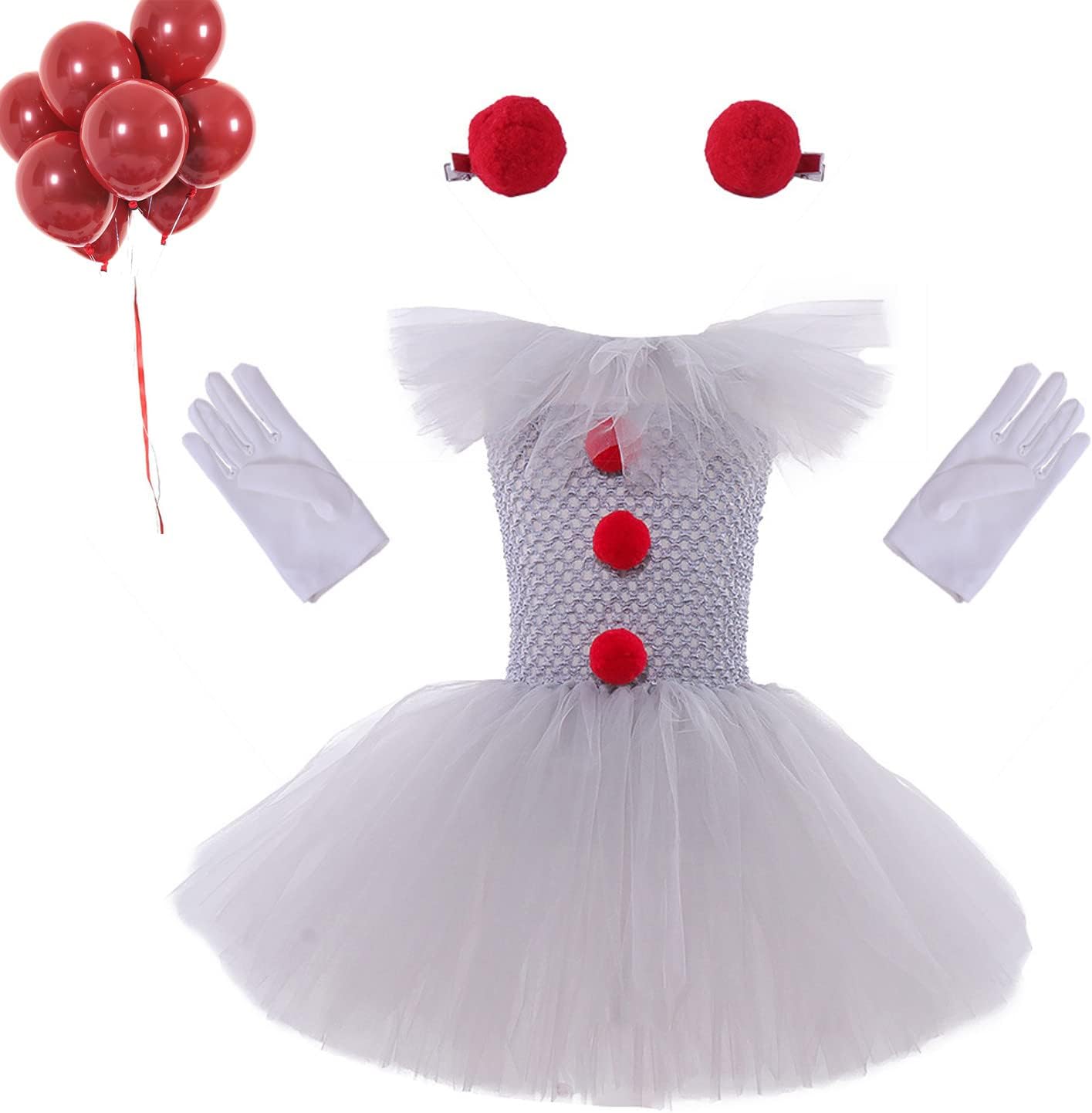 Fantasy J Girls Halloween Clown Costume, Toddler Kids Cute