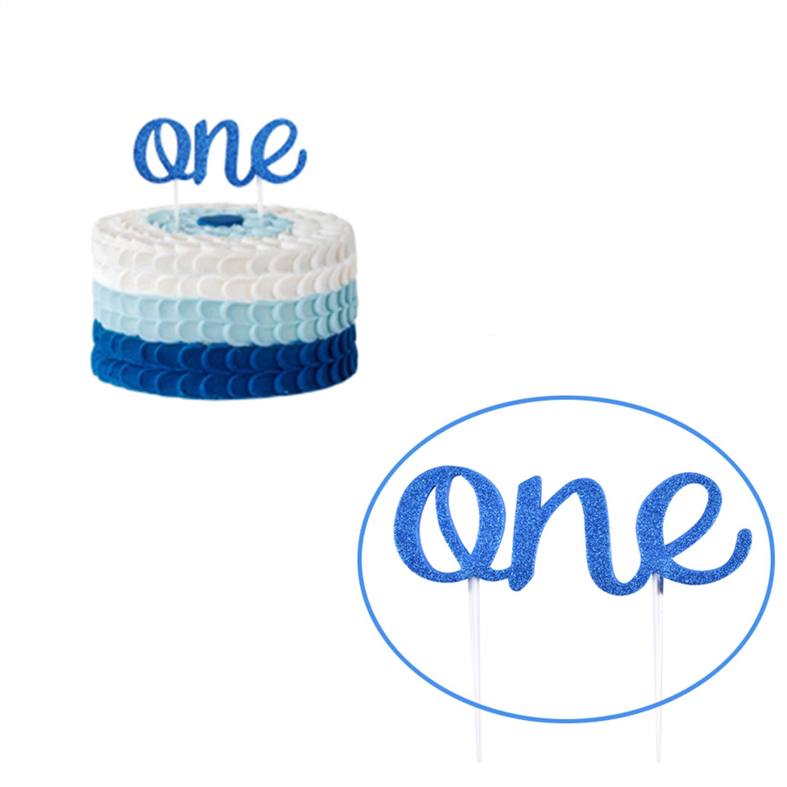 Decorazioni Per Il Primo Compleanno Del Bambino Con Striscione In Tela Di Iuta Per Seggiolone Topper Per Torta Cappello Blu E Corona Per Fornit~p113306218